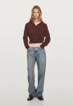Кардиган Massimo Dutti BUTTONED LONG SLEEVE WITH CREW NECK, Bordeaux - фото 2