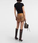 Мини-юбка из потертой кожи Knwls, коричневый - фото 3