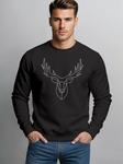 Neverless Свитшот 'Hirsch Geweih' в черном цвете - фото 2