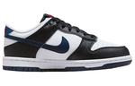 Кроссовки Nike Dunk Low Black White Midnight Navy GS, черный/белый - фото 2