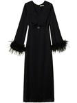 Платье макси с перьями TWINSET, черный - фото