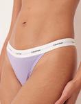 Трусики-стринги из модала в рубчик сиреневого цвета Calvin Klein - фото 3