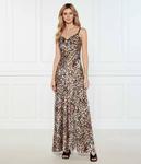 Атласное платье Адель Guess Jeans, коричневый - фото