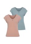 Футболка LASCANA 2 PACK, Rose Mint/Light Pink - фото 3