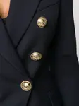 Приталенный двубортный блейзер Balmain, синий - фото 5