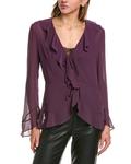 BCBGMAXAZRIA Блузка с оборками, фиолетовый - фото