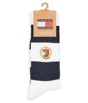 Носки мужские Tommy Jeans в полоску с вышивкой, сине-белый - фото 2