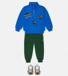 Хлопковый свитер с молнией до половины Mini Rodini, синий - фото 2