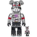 BE@RBRICK Bearbrick Bait X Medicom Transformers Megatron Silver - фото 2