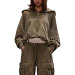 Баллон кроп худи R13, оливковый - фото 4