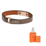 Браслет из телячьей кожи женский Elephant Gray HERMES - фото