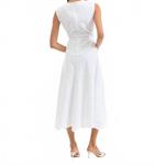 Белое платье миди с ажурными вставками Veronica Beard - фото 4