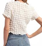 Лила текстурированный топ в кремовом цвете Levee - фото 3