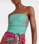 Длинное платье макси из джерси с принтом Emma Simkhai, Mint - фото 4