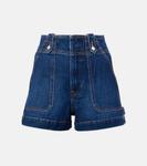 Джинсовые шорты с высокой посадкой и плиссировкой Jaffee Veronica Beard, Bright Blue - фото