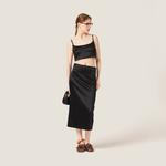 Топ из эластичного атласа Miu Miu, черный - фото 2