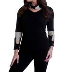 Свитер Cut Work черного/каменного цвета ANGEL - фото