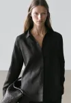 Свободная рубашка Massimo Dutti, Black - фото 3