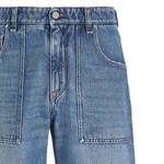 Джинсовые шорты ff plaque FENDI, синий - фото 8