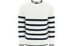 Полосатый вязаный свитер EMPORIO ARMANI, кремовый - фото