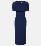 Коктейльное платье из крепа с накидкой Roland Mouret, темно-синий - фото