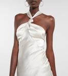 Свадебное атласное платье Санторини Galvan, Platinum - фото 4