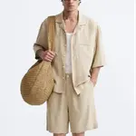 Рубашка мужская бежевая Zara, бежевый - фото 2