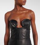 Кожаное платье-корсет Nensi Dojaka, черный - фото 4