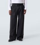 Широкие брюки с высокой посадкой и поясом Simone Rocha, черный - фото 3