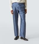 Прямые брюки из шелка с узором пейсли Etro, Printon Blue Base - фото 3