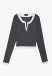 Топ Even&Odd Long sleeved top, Gray/Egret/Off-White - фото 4