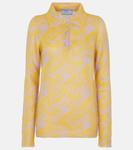 Свитер-поло из мохеровой смеси Prada, Glicine+Mostarda - фото