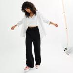 Широкие брюки SO для юниоров с эластичной спинкой SO, черный - фото 3