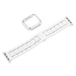 CHENSONG Часы Strap Apple Compatibility Ceramic Material, White silver + silver shell - фото