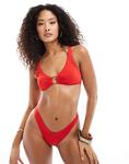Верх бикини Lindex Adele с кольцом красного цвета - фото 4
