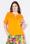 Футболка Ulla Popken SHORT SLEEVE YOKE SPLIT NECK, Bold Orange/Orange - фото 6