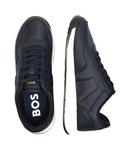 Кроссовки мужские Boss текстильные с логотипом бренда, синий - фото 4