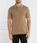 Поло мужское Boss с контрастными деталями, коричневый - фото