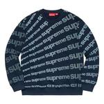 Толстовка ss20 week 1 radial crewneck logo Supreme, синий - фото