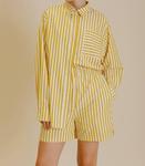 Полосатые шорты желтого цвета Aureum - фото