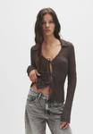 Блуза PULL&BEAR Blouse, Mottled Dark Brown - фото