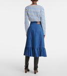 Джинсовая юбка миди Valentino, Medium Blue Denim - фото 3