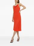 Платье миди с воротником-хомутом Samsoe Samsoe, оранжевый - фото 2