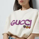 Свитер cotton jersey sweatshirt with patch 'off white' Gucci, белый - фото 4