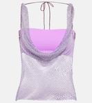 Топ из украшенной сетки Giuseppe di Morabito, фиолетовый - фото