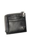 Мужской кошелек Guess Jeans картхолдер кожаный с фирменным принтом, черно-серый - фото 3