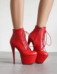 Женские ботильоны Roimaash на платформе с высоким каблуком, 125 Red - фото 3