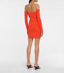 Мини-платье из ребристой ткани с контурным рисунком Helmut Lang, Poppy - фото 3