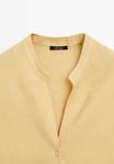 Блуза FLOWING OPEN NECK Massimo Dutti, бежевый - фото 4