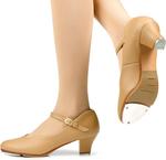 Танцевальные туфли Linodes из искусственной кожи с ремешком на щиколотке, высота каблука 4 см, для женщин, коричневый - фото 6